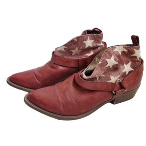 Coconuts Star Cowboy Ankle Boots Size 8.5